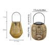 Waterproof Rattan Solar Lantern Solar Powered Standing/Hanging Bamboo Chandelier Lamp Bamboo Frame Weaving Lantern
