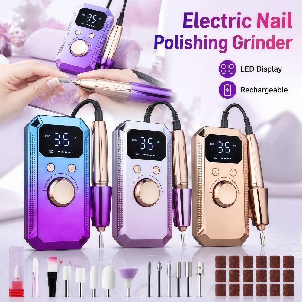 LED Display Electric Nail Polishing Grinder Rechargeable Nail Grinder Nail Tools