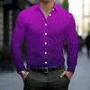 Chemise pour homme à col dégradé violet ton uni manches longues boutonnée