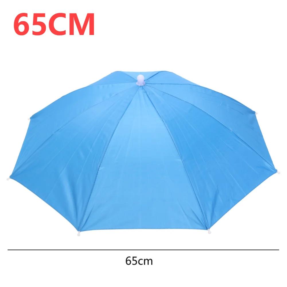Head Umbrella with Elastic Band Anti-Rain Headwear Brolly Cap Waterproof Sunscreen Hat Umbrella Lightweight for Camping Hiking