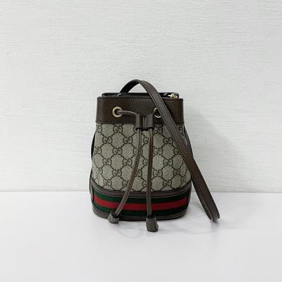 [Usado] Bolsa Mini Saco Ophidia 'Bege/Ébano' - Muito Bom #J53HBC
