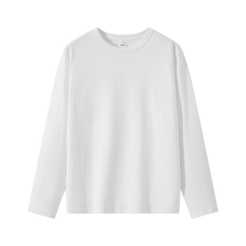 

Мужская белая футболка с длинным рукавом из плотного чистого хлопка M (recommended 55-65 kg)