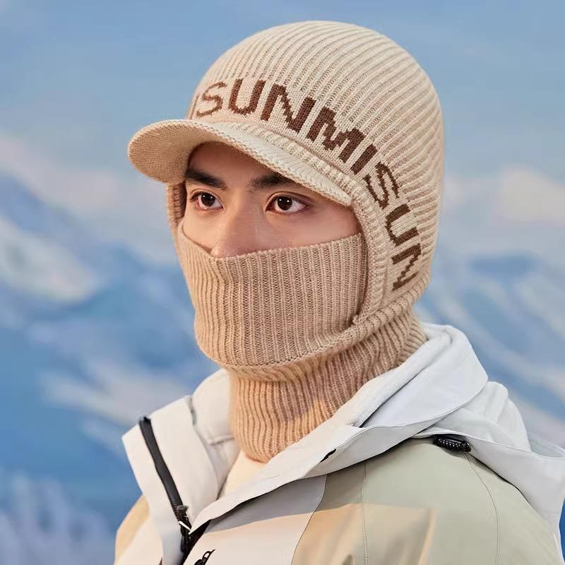 Windproof Mask Neck Guard Knitted Hat Men's Winter Cycling Ear Protection Warm Protection Cold Proof Woolen Hat Cold Hat Trend