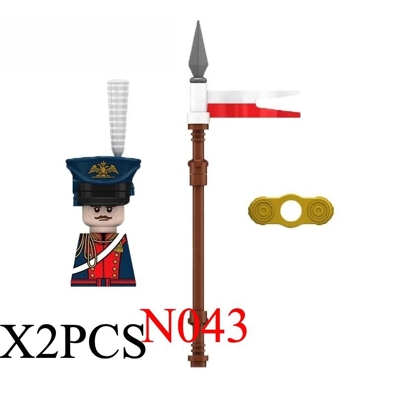 Medieval Napoleonic War Soldiers Figures Military MOC Building Block Knights British French Fusilier Rifles Weapon Kids Toy B08
