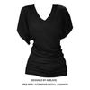 Plus Size V-Neck Batwing Sleeve Top - Women's Stylish Summer Short Sleeve T-shirt Cover-up