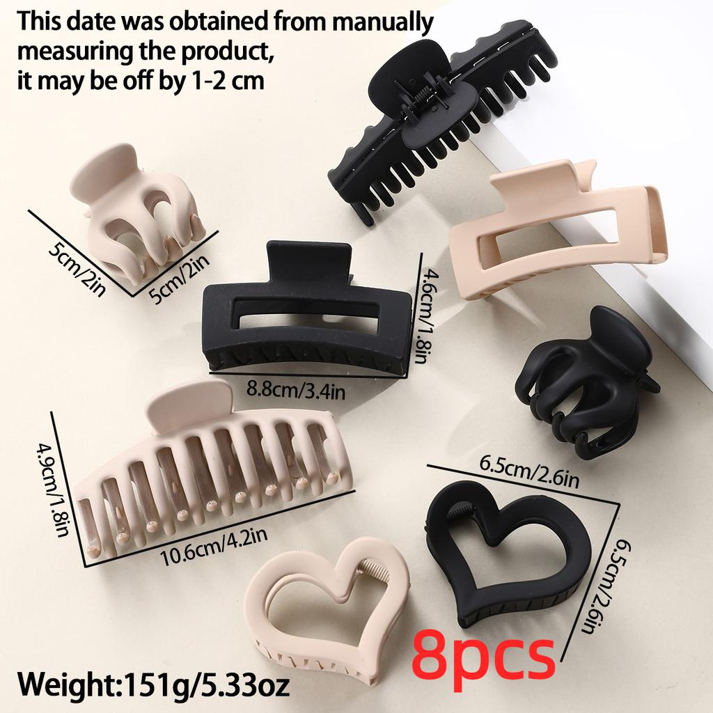 10PCS Black Coffee Large Hair Claws Elegant Acrylic Hair Clip Hairpins Barrette Crab Claw Clips Headwear For Women Girls Hair Accessories