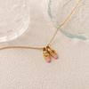 Pink Ballet Shoes Necklace Women'S Diamonds Sweet Girly Style Fashion Exquisite Mini Jewelry