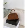 Brown Suede Boston Bag designed for Women's High Quality Autumn and Winter Korean Bowling Bag High-end Pillow Bag Handbag