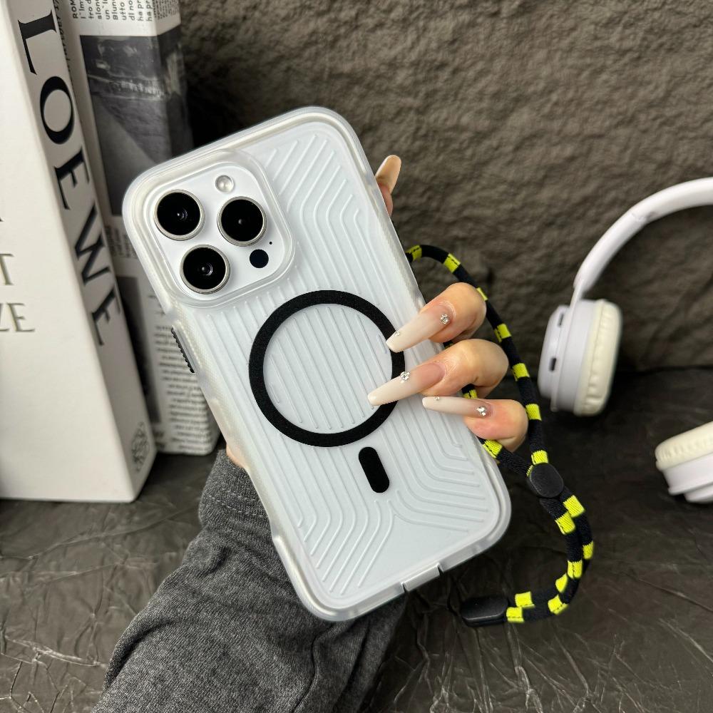Military Grade Anti-Drop Noctilucent Phone Case For IPhone 16 15 14 Plus 13 12 Pro Max Anti-Slip with Wrist Strap Magnetic Cover