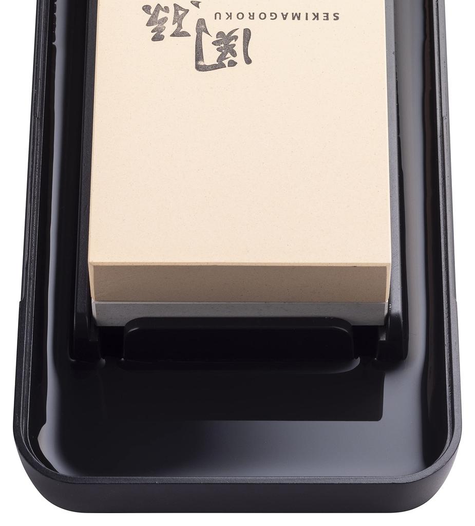 Kai Seki Magoroku Combination Knife with Storage Made in AP0334 Sharpener, #1000 & #4000, Case, Japan, Black,