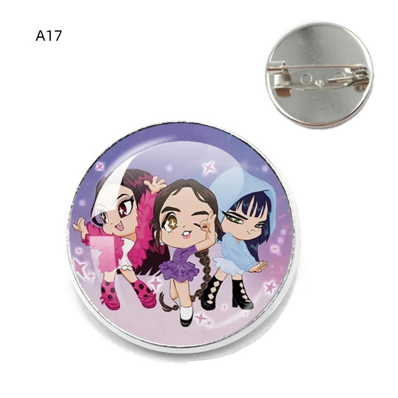 Popular Kpop Movie D-Demon H-Hunters Anime Button Pin Handmade Brooch For Clothes Cartoon Badge Backpack Decoration