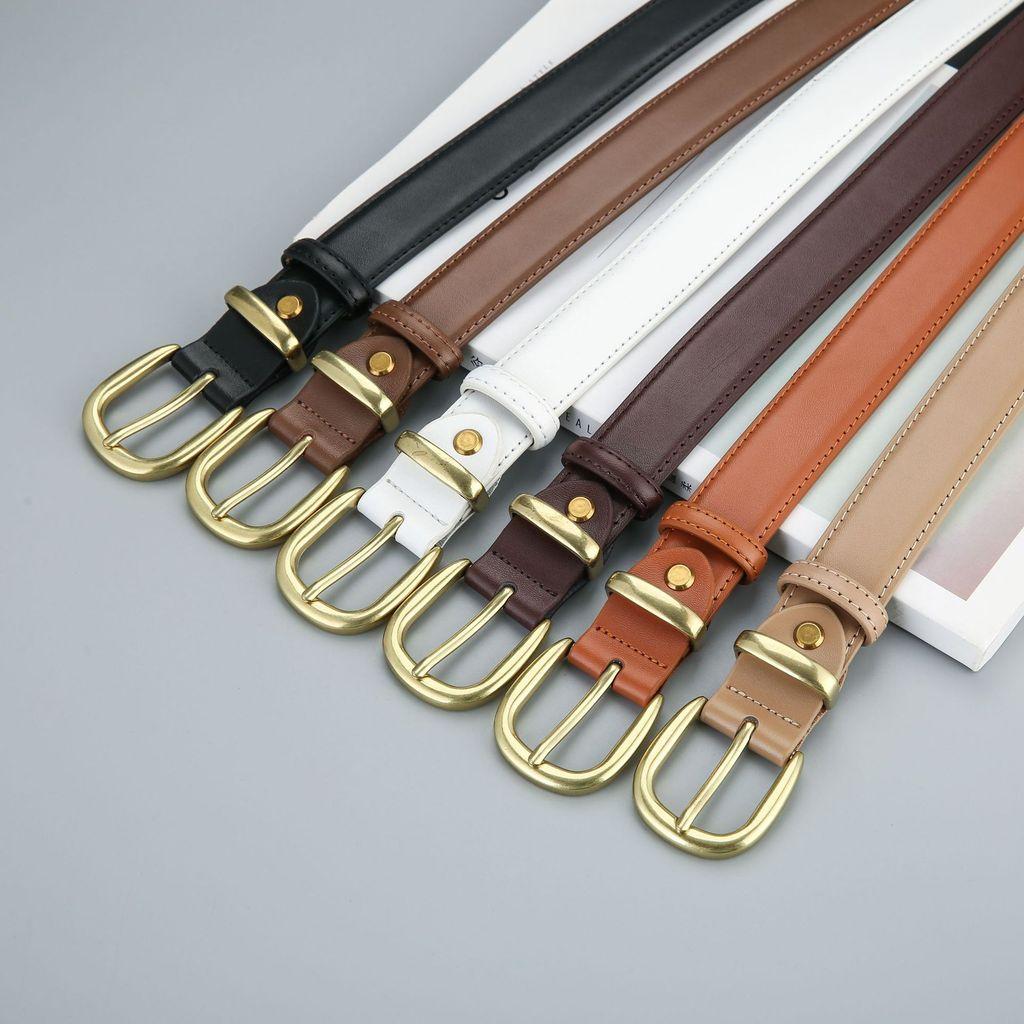 Ladies Leather Belt With Alloy Buckle For Business Casual And Denim Styling