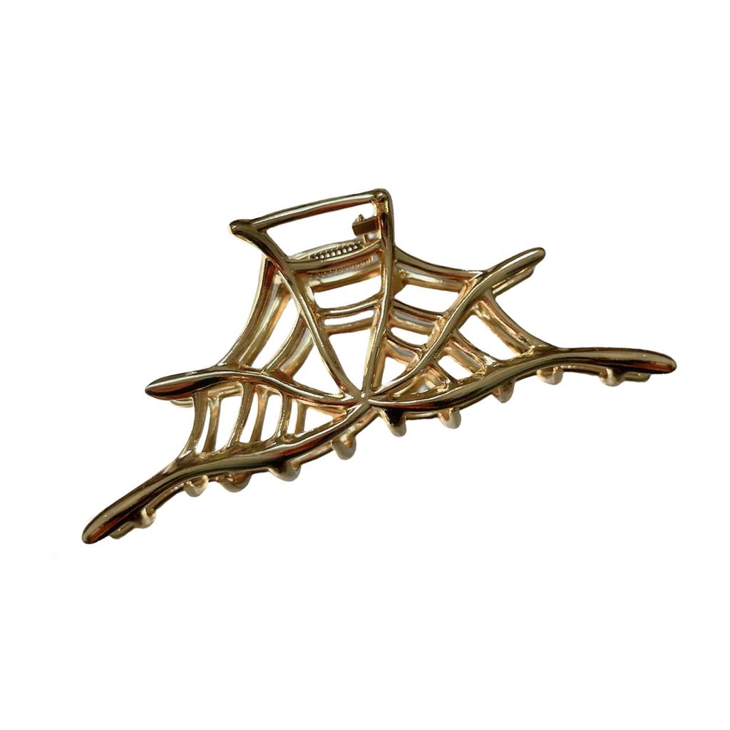 Spider Web Metal Hair Claw Strong Grip Claw Clip Halloween Hairpin Accessory for Parties and Daily Wear