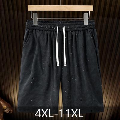 Men's Plus Size Glitter Speckled Drawstring Shorts – Casual Summer Beach Shorts (4XL-10XL)