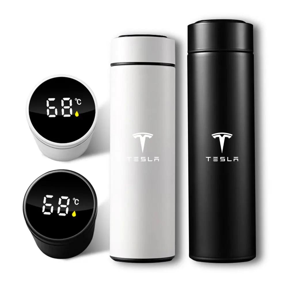 Car Sticker 2025 New Tesla Stainless Steel Intelligent Thermos Cup Temperature Display Thermos Bottle For Tesla Model 3 Model S