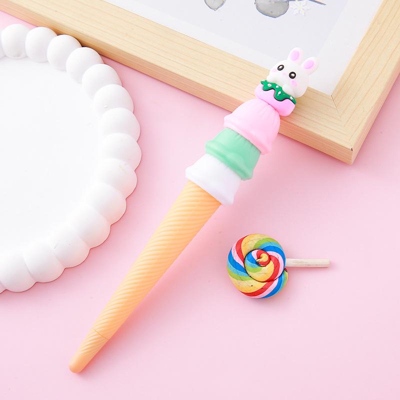 Back To School Season 10pcs 0.5mm Cute Pet Ice Cream Styling Neutral Pen Cute Stationery Cone Pen Writing Tools Prize Gift Signing Pen