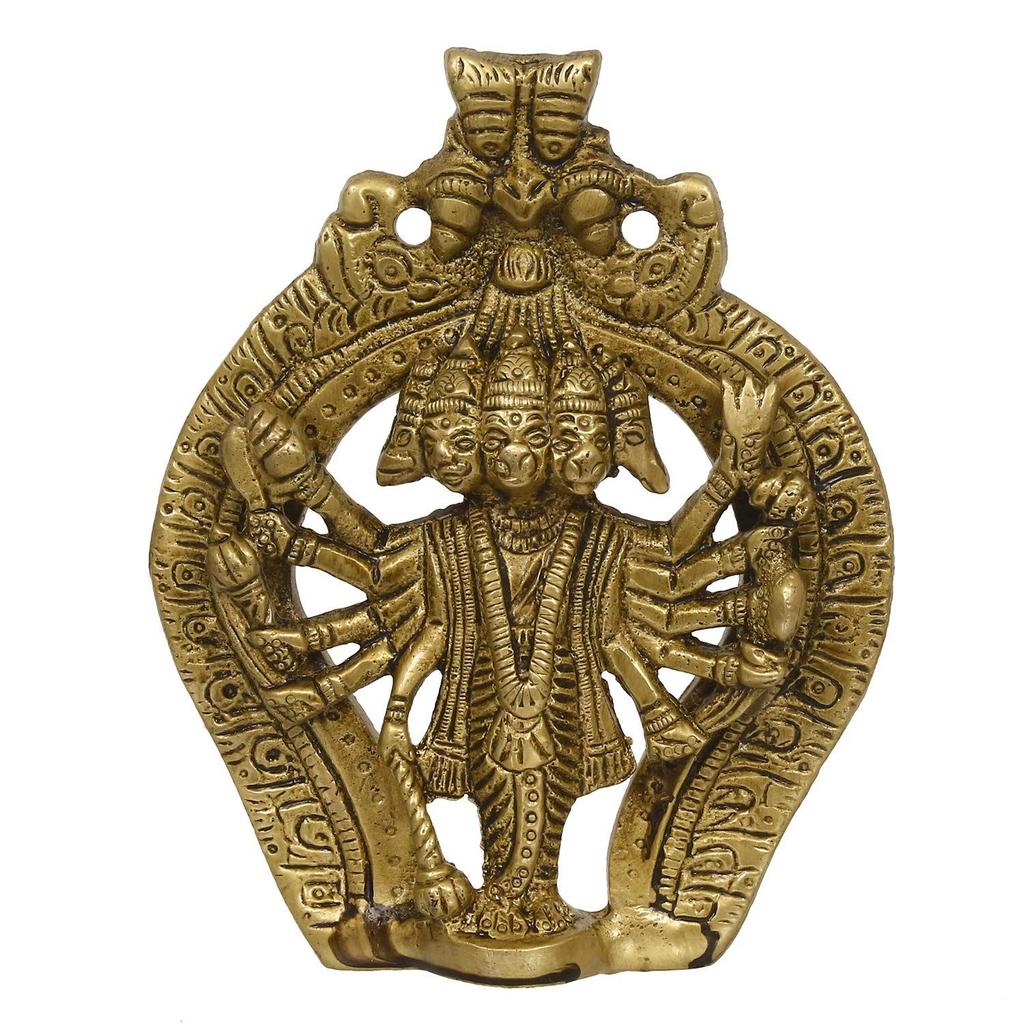 CraftIndia Panchmukhi Lord Hanuman Brass Idol Statue