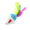 Plush Squeaky Mouse Cat Toy with Seven-Colored Feathers