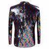 Mens Double-sided Sequin Suit Jacket Shiny Blazers