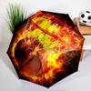 Basketball Pattern Background Umbrella Folding Umbrella, Automatic Umbrella 8-Frame for Travel, Camping Use Gift for Halloween Christmas