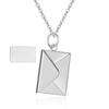 20mm Stainless Steel Engravable Envelope Couple Necklace with Clavicle Chain