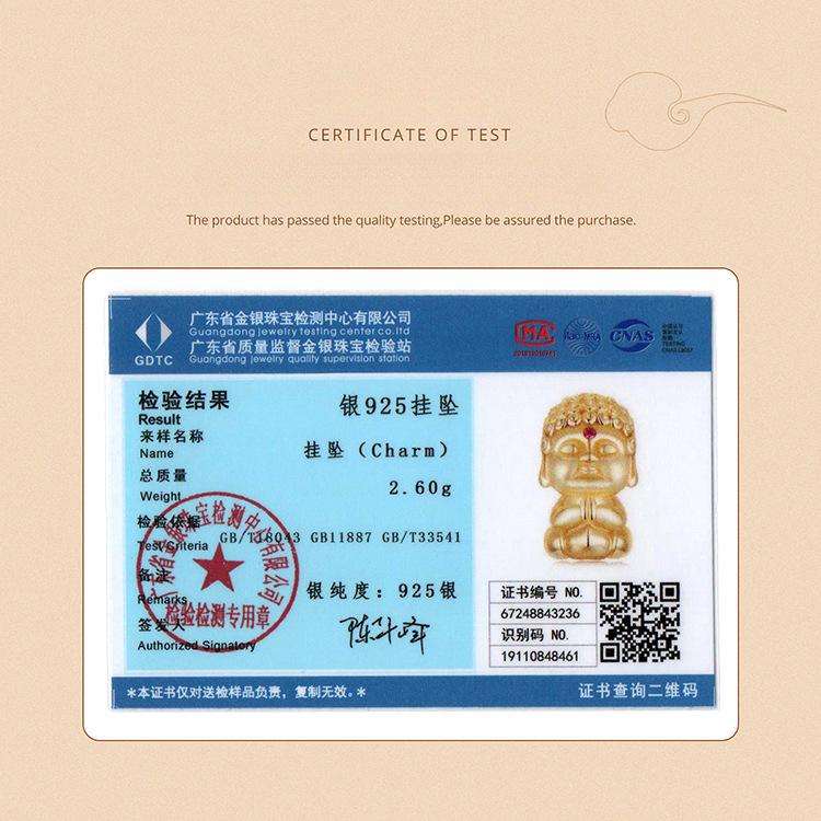 Gold Element Small Golden Buddha 925 Sterling Silver Accessories Vajra Pestle Swastika Diy Beaded Bracelet