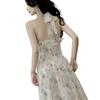 Spring/Summer 2026 Women's Floral Tie-Up Dress: Elegant, Sweet Niche Style, Two-Piece Skirt