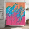 Modern Bathroom Shower Curtain with Vibrant Fluid Colors Pink Blue Green Orange Abstract Print Home Decor Waterproof Fabric