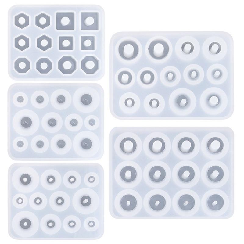 Silicone Molds For Resin Beads Gemstones DIY Crafting Multi Shape Jewelry Accessories Pendants Casting Tools Supplies Set