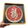 Pure Gold Year of the Horse Fu Character Photo Frame - Wealth & Blessings Desktop Ornament, Ideal for Business or New Year Gift.