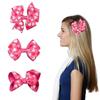 Valentine's Day Heart Bow Hair Clip for Girls - Pink Pattern Hair Accessory
