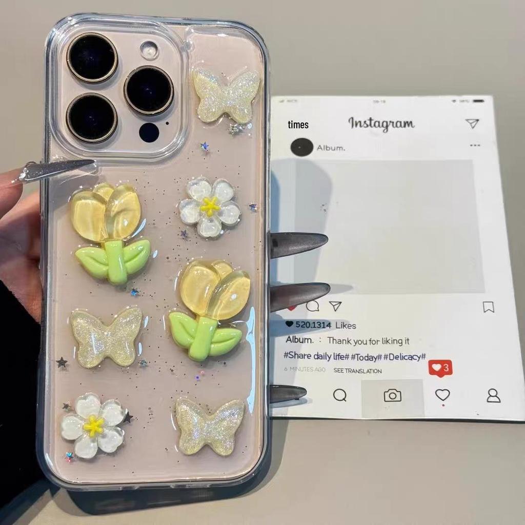 Summer Tulip Floral Bracelet Phone Case for iPhone 17 Pro Max/16/15/14