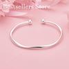 Elegant 925 Sterling Silver Exquisite Glossy Twist Open Bracelet Women Fashion Party Wedding Jewelry
