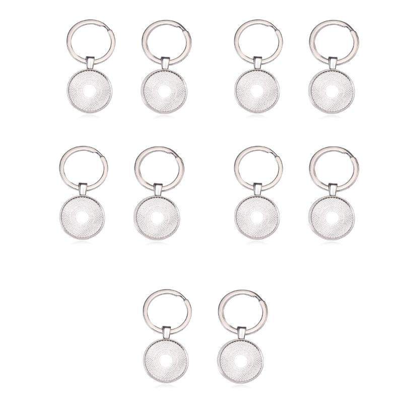 10 st Nyckelring Hänge Dubbelsidig Nyckelring Prydnad Tillbehör Smyckestillverkningstillbehör för DIY-Hantverksentusiaster