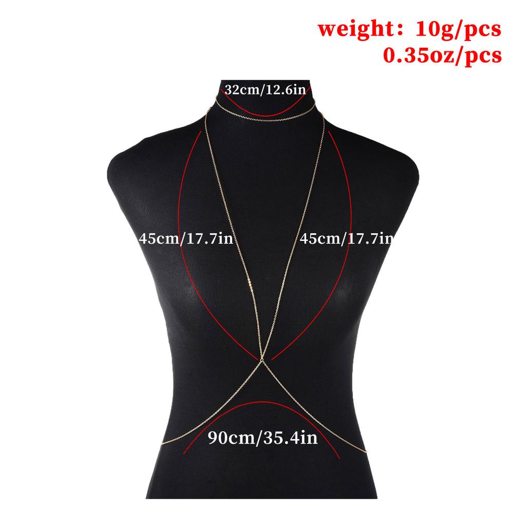 Europe, America, Simple Chain Trendy Girl Nightclub Body Chain, Fashionable Creative Metal Sexy Versatile Breast Chain