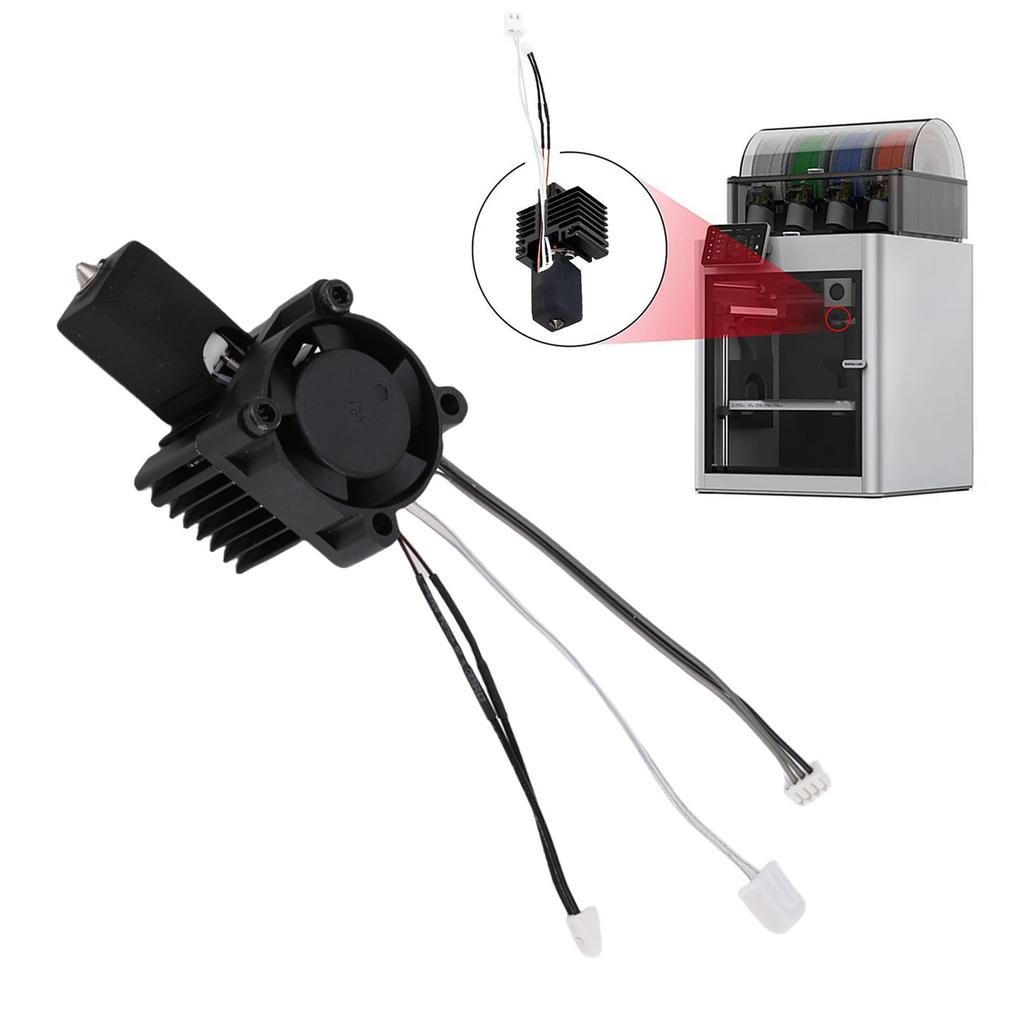 3D Printer Hotend Replacement for X1 3D Printer Integrated Design Hardened Steel Nozzle Extruder Hot End with Fan