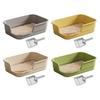 Semi Enclosed Cat Litter Box Anti Splashing Cat Toilet Sand Box with Litter Shovel Pet Bedpan Tray Pet Cleaning Supplies