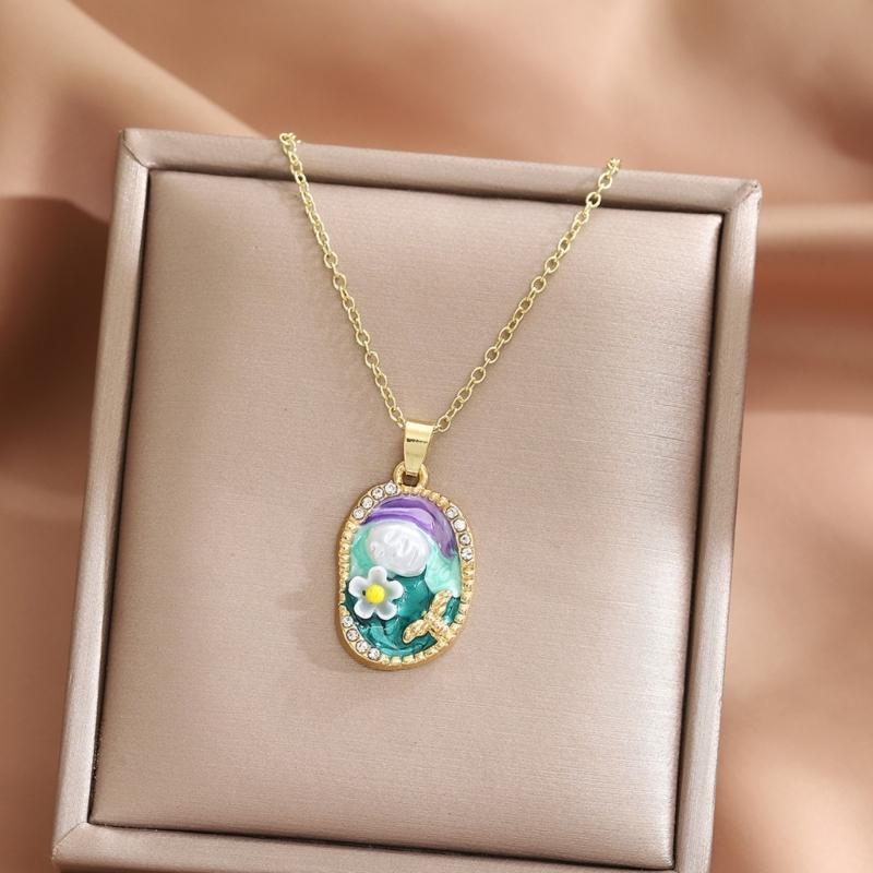Artistic Blossomy Bivalve Charm Necklace 10 Artisanal Designs Additional Metal Mixture Jewelry Perfect For Gifting Instances