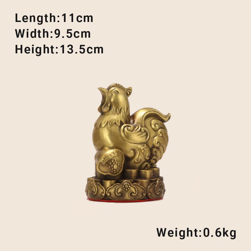 12 Chinese Pure Copper Zodiac Animal Figurines Set, Rat, Ox, Tiger, Rabbit, Dragon, Snake, Horse, Goat, Monkey, Rooster, Dog,Pig
