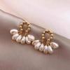 Baroque Natural Pearl Earrings Women's French Retro Temperament Stud Earrings Niche High-end Light Luxury Handmade Ear Jewelry