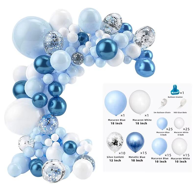 

Свадьба День рождения Вечеринка Детский душ и другие украшения 18 дюймов хром белый газ и прозрачный цветной набор воздушных шаров синий