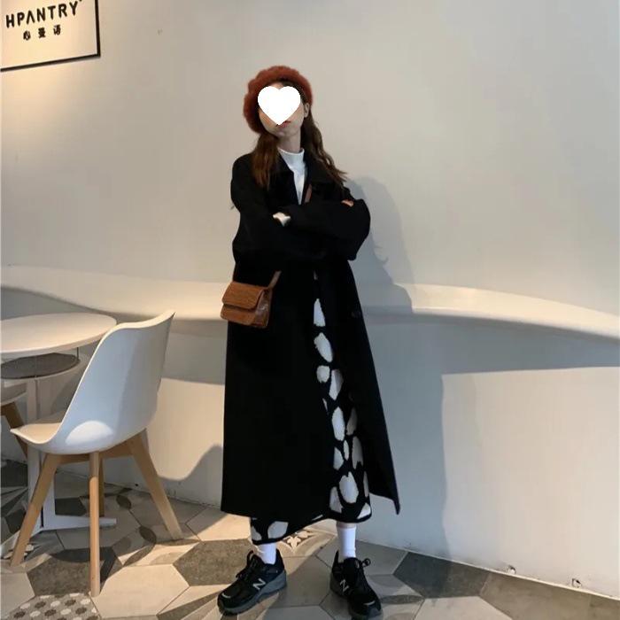 Women's 2025 Korean Woolen Mid-Length Coat - Autumn/Winter Versatile Style