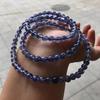 Genuine Natural Blue Dichroite Cordierite Iolite 3 Laps Trendy Bracelet 6mm Women Crystal Bead AAAAA