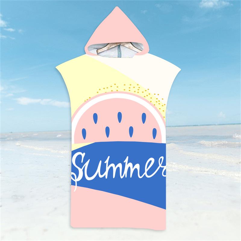 Microfiber Quick-Dry Hooded Beach Poncho Bathrobe for Adults