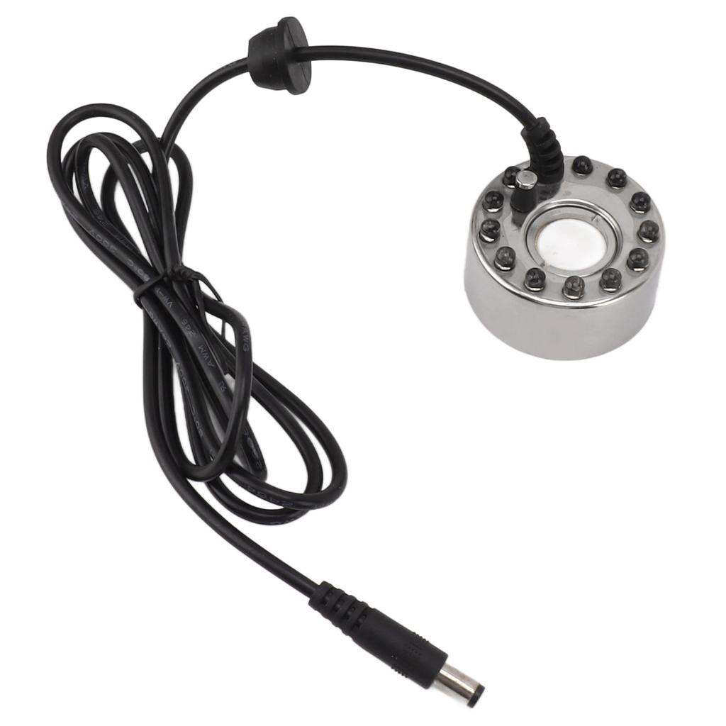 Color 12 LED Mist Maker Fogger Water Fountain Pond Fog Atomizer Humidifier with DC 5V Interface for Water Fountain Pond