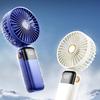 Handheld Mini Fan Portable USB Fan Foldable Desktop Neck-Hanging Outdoor Large Capacity Small Fan with Smart Digital Display Deep Sea Blue