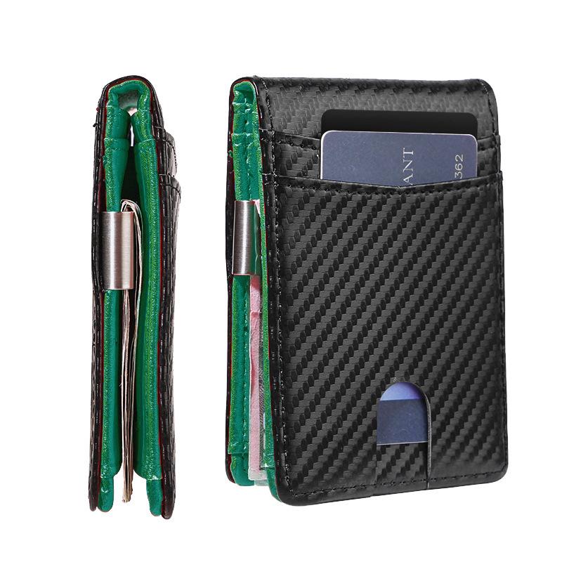 Minimalist RFID Anti-Theft Carbon Fiber Card Holder and Money Clip Wallet