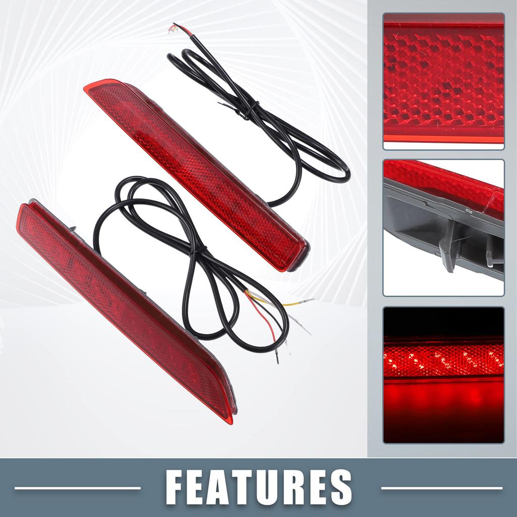 ABSOPRO LED Tail Fog and Turn Signal Lights for Nissan Sentra Plastic with Red Set of 2 Lights, Lights, (265608990B) (2020-2021), Lenses,