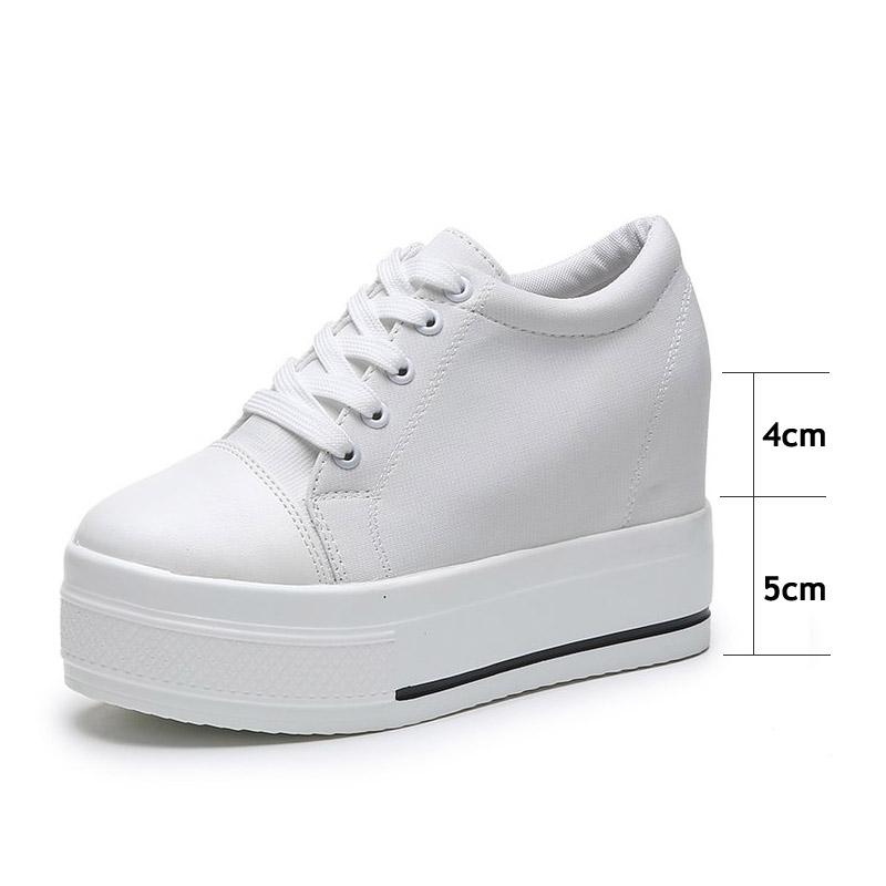Thick Sole Fashion Lace-Up Canvas Shoes 