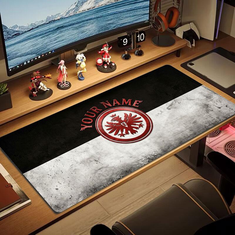Eintracht Frankfurt Benutzerdefinierter Name Große Größe Mauspads Große Gaming-Tischauflage Rutschfest Laptop Tablet Großes Mauspads XXL Matte Mini-PC-Spielmatte Mit Schloss